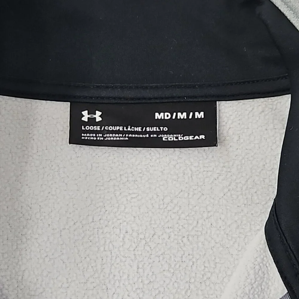 Under Armour Coldgear Loose Men's Size M 1/4 Zip Pullover Grey Activewear EUC LN
